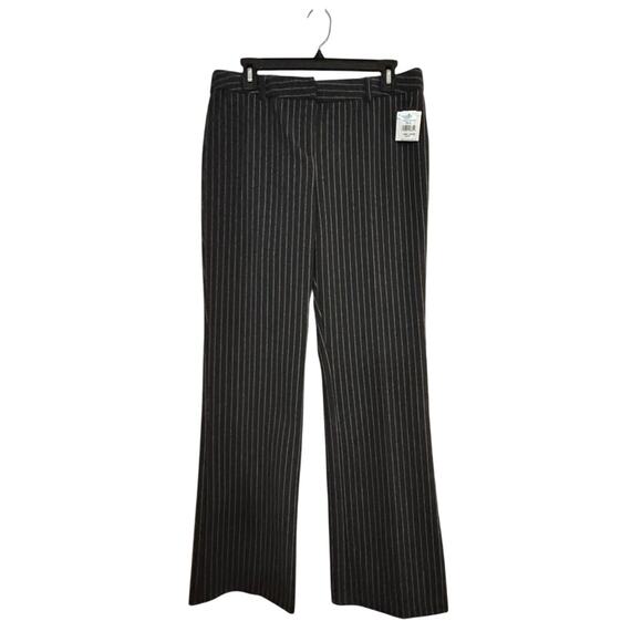 AMANDA & CHELSEA NWT $110 Ari Charcoal Gray Pinstripe Wide Leg Pants - Picture 1 of 7